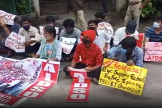 Aidso protest for polytechnic students in nampally