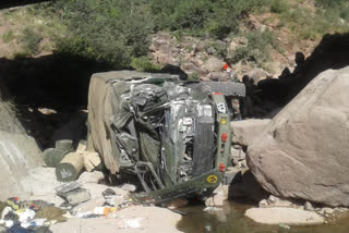 Two army soldiers died in a road accident. The vehicle fell into a deep gorge after the driver lost control on the vehicle at NHW Udhampur
