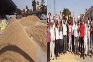 Radaur Grain Market Paddy Farmers protest