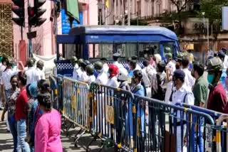 Chaos over Vikash Bhavan March by PTTI students in Kolkata