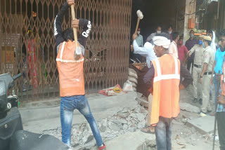 encroachment removal campaign on Najafgarh Firni road