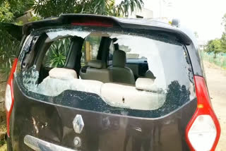 trs coordinator car mirrors smashed at rekurthi karimnagar