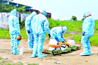 cremations to corona dead body in raikal