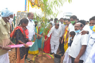 minister indrakaran reddy inaugurated palle prakruthi vanam at new velmal village in adilabad district