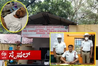 Bangaluru traffic police treats man admitted to hospital in accident Case