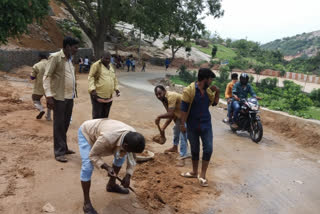 yadadri ghat road works done by auto workers in yadadri bhuvanagiri district