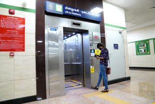 foot operating lift introduced in chennai metro rail stations