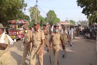 Dholpur Police Flag March, Panchayat Election in Dholpur