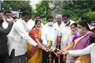 land worship of water plant  at nandikotkur