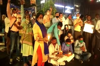 Angry people took out candle march due to Hathras incident