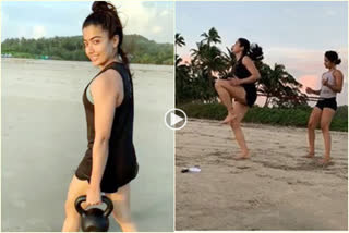 Rashmika workout near beach