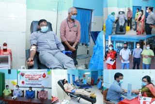 Malappuram District Collector and colleagues donate plasma  കൊവിഡിനെതിരായ പ്രവർത്തനത്തിന് പ്ലാസ്മ ദാനം ചെയ്ത് മലപ്പുറം ജില്ലാ കലക്‌ടറും സഹപ്രവർത്തകരും  ജില്ലാ കലക്‌ടർ കെ. ഗോപാലകൃഷ്ണൻ  malappuram  plasma treatment  Malappuram District Collector