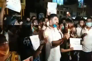 Congress protests in Mangalore condemning a Hathras case