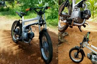 Student made a motorcycle at home