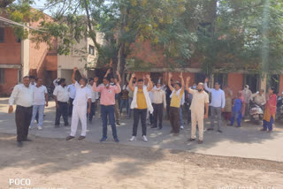 protest of power employees in hisar