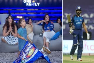 rohit sharma's daughter cheered him in the matcha gainst kxip