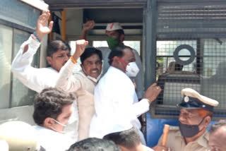 Arrest of protesting congress activists in Kalaburagi