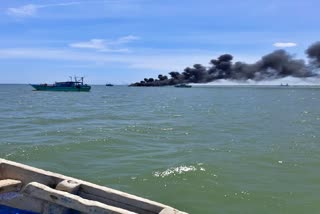 boat fire accident in tuticorin