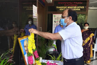 gandhi jayanthi celebrations in transport bhavan hyderabad