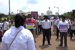 Health Department Staff Protest In Gadag