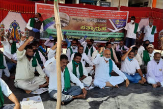 Fasting Protest  against farm bills in shimoga