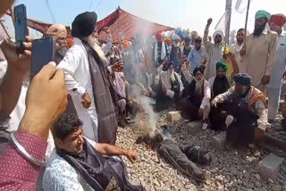 Farmers' dharna continues for ninth day in Devidas Pura, Amritsar