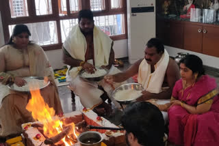 mla aruri ramesh done chandi homam at wardhannapet in warangal urban district