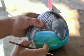 Drawing on rock creates awareness against covid 19 jonai dhemaji assam etv bharat news