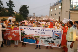 Karni Sena candle march in Baddi regarding Hathras case