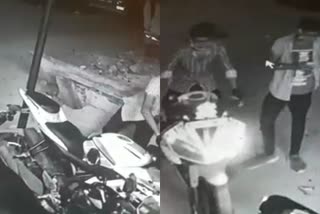 bike theft incident captured in cctv,  Vehicle theft in Jaipur,  bike theft case