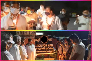 Congress-social organizations carry out candle march against Hathras gang rape