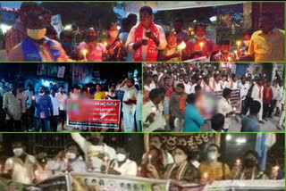 state wide candle rally on issue of hatras incident