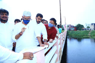 central minister visit swarnamukhi river