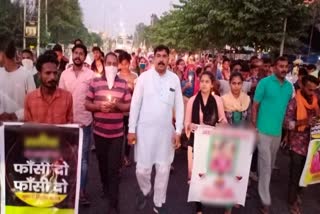 valmiki samaj organized candle march against Hathras gang rape in kaithal