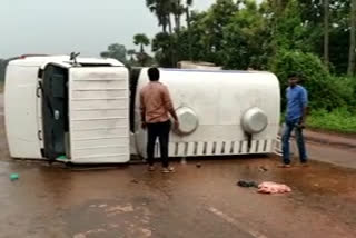 Diesel tank truck overturns at rajamandry