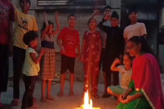 Modi's effigy burn by children in protest of agricultural laws