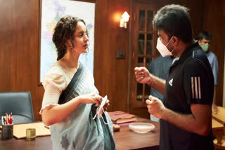 Kangana Ranaut resumes Thalaivi shoot, shares pics from set