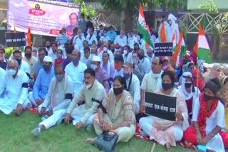 congress protest on hathras gangrape case in sonipat