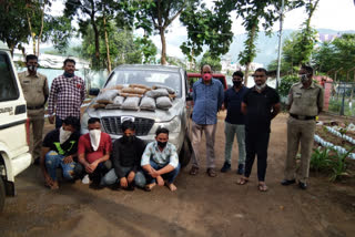 Four people have been arrested for smuggling ganja at vishakapatnam