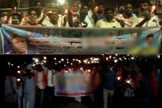 candle rally in ananthapur and guntur districts