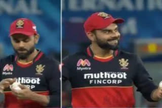 Watch: Kohli inadvertently applies saliva on ball, realises immediately