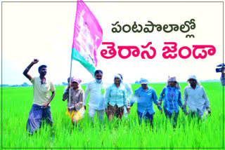 minister Errabelli Dayakar expressed happiness over the setting up of the Trs flag in the Farms at Illanda village, Warangal Rural District