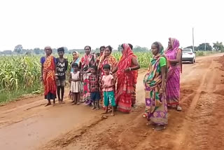 Villagers protest against road construction