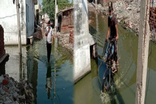 People of Kiradi village are troubled by water logging and dirt