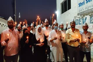 aap's candlelight march on hathras gang rape