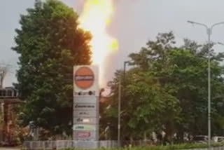 Massive fire breaks out at petrol pump near Raj Bhavan in Bhubaneswar