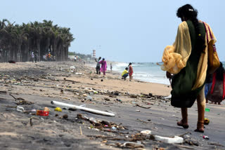 wastage in vizag beach