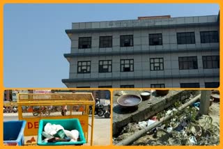 garbage outside south municipal corporation office