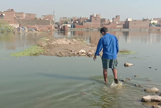 water logging problem in agar nagar at Kirari Assembly