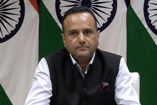 MEA Spokesperson Anurag Srivastava during a press brief in New Delhi